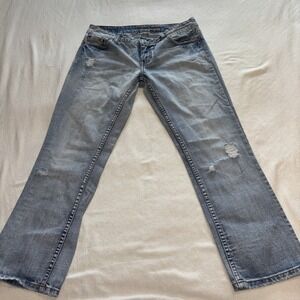 American Eagle Distressed Ankle Jeans Size 8 Light washed‎ Boho